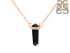 Black Tourmaline & White Topaz Pencil Necklace BLS-RN-84.