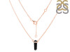 Black Tourmaline & White Topaz Pencil Necklace BLS-RN-84.