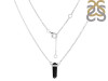 Black Tourmaline & White Topaz Pencil Necklace BLS-RN-84.