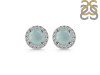 Blue Chalcedony & White Topaz Stud Earring BLX-RDE-1259.