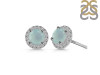 Blue Chalcedony & White Topaz Stud Earring BLX-RDE-1259.