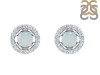 Blue Chalcedony & White Topaz Stud Earring BLX-RDE-984.