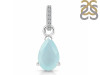 Blue Chalcedony & White Topaz Pendant BLX-RDP-757-CZ.