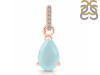 Blue Chalcedony & White Topaz Pendant BLX-RDP-757-CZ.
