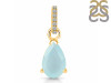 Blue Chalcedony & White Topaz Pendant BLX-RDP-757-CZ.