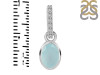 Blue Chalcedony & White Topaz Pendant BLX-RDP-780-CZ-LOOP.