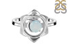 Blue Chalcedony Chakra & Crescent Moon Ring BLX-RDR-2140.