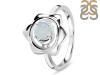 Blue Chalcedony Chakra & Crescent Moon Ring BLX-RDR-2140.