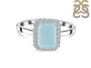 Blue Chalcedony & White Topaz Ring BLX-RDR-2302.