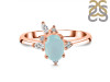 Blue Chalcedony & White Topaz Ring BLX-RDR-2398.