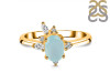 Blue Chalcedony & White Topaz Ring BLX-RDR-2398.