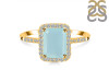 Blue Chalcedony & White Topaz Ring BLX-RDR-3071.