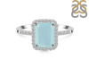 Blue Chalcedony & White Topaz Ring BLX-RDR-3071.