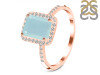 Blue Chalcedony & White Topaz Ring BLX-RDR-3071.