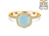 Blue Chalcedony & White Topaz Ring BLX-RDR-3119.