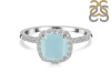 Blue Chalcedony & White Topaz Ring BLX-RDR-3119.