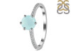 Blue Chalcedony & White Topaz Ring BLX-RDR-3144.