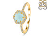 Blue Chalcedony & White Topaz Ring BLX-RDR-3146.