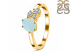 Blue Chalcedony & White Topaz Ring BLX-RDR-3153.