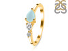 Blue Chalcedony  & White Topaz Ring BLX-RDR-3238.