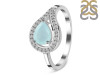 Blue Chalcedony & White Topaz Ring BLX-RDR-438.