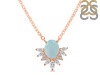 Blue Chalcedony & White Topaz Necklace BLX-RN-72.