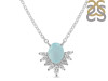 Blue Chalcedony & White Topaz Necklace BLX-RN-72.