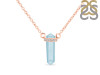 Blue Chalcedony & White Topaz Pencil Necklace BLX-RN-84.