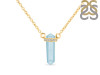 Blue Chalcedony & White Topaz Pencil Necklace BLX-RN-84.