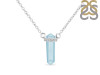Blue Chalcedony & White Topaz Pencil Necklace BLX-RN-84.