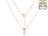Blue Chalcedony & White Topaz Pencil Necklace BLX-RN-84.
