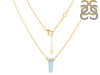 Blue Chalcedony & White Topaz Pencil Necklace BLX-RN-84.