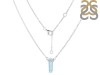 Blue Chalcedony & White Topaz Pencil Necklace BLX-RN-84.