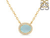 Blue Chalcedony & White Topaz Necklace BLX-RN-85.