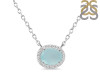 Blue Chalcedony & White Topaz Necklace BLX-RN-85.