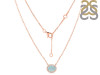 Blue Chalcedony & White Topaz Necklace BLX-RN-85.