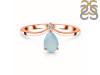 Blue Chalcedony & White Topaz Ring BLX-RR-374.