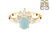 Blue Chalcedony & White Topaz Ring BLX-RR-405.