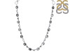 Black Rutile/Black Spinel/White Topaz Necklace-NSL BRL-12-6