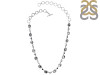 Black Rutile/Black Spinel/White Topaz Necklace-NSL BRL-12-6