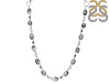 Black Rutile/Black Spinel/White Topaz Necklace-NSL BRL-12-8