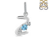 Blue Topaz & White Topaz Alphabet Z Pendant BTZ-RDA-104.