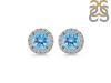 Blue Topaz & White Topaz Stud Earring BTZ-RDE-1259.