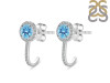 Blue Topaz & White Topaz Stud Earring BTZ-RDE-1264.