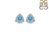 Blue Topaz & White Topaz Stud Earring BTZ-RDE-1269.