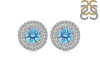 Blue Topaz & White Topaz Stud Earring BTZ-RDE-1271.