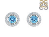 Blue Topaz & White Topaz Stud Earring BTZ-RDE-984.