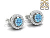 Blue Topaz & White Topaz Stud Earring BTZ-RDE-984.
