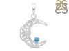 Blue Topaz Crescent Moon Pendant BTZ-RDN-150-A.