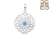 Blue Topaz Flower Of Life Pendant BTZ-RDN-177-A.